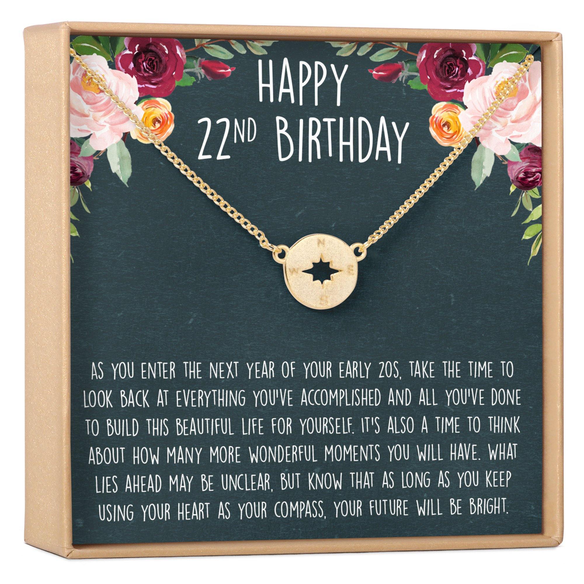 22nd Birthday Gift Necklace: Birthday Gift, Jewelry Gift For Her, Compass - Dear Ava